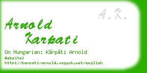 arnold karpati business card